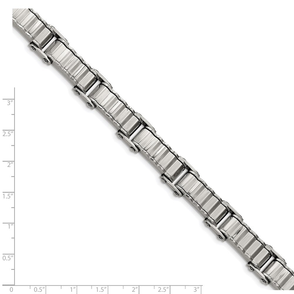 8 Inch Stainless Steel Polished And Textured 8In Bracelet