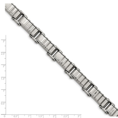 8 Inch Stainless Steel Polished And Textured 8In Bracelet