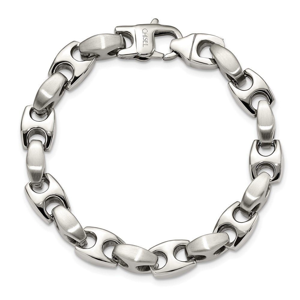 Stainless Steel Chisel Brushed And Polished 8.25 Inch Bracelet