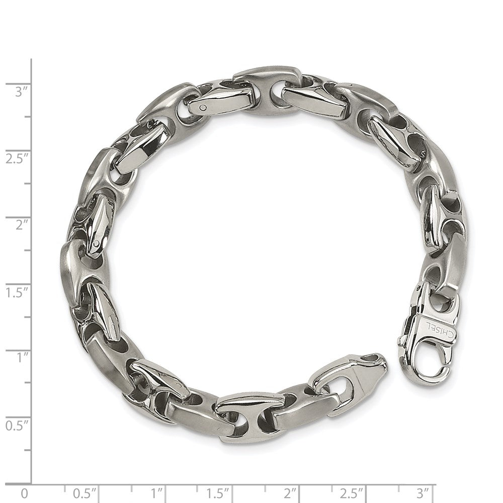Stainless Steel Chisel Brushed And Polished 8.25 Inch Bracelet