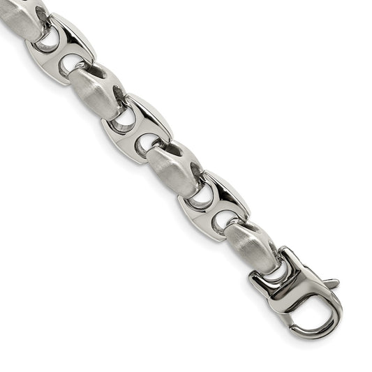 Stainless Steel Chisel Brushed And Polished 8.25 Inch Bracelet