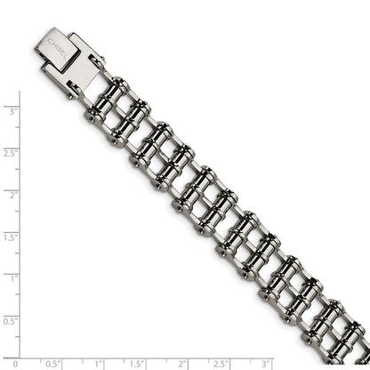 Stainless Steel Chisel Polished 8.5 Inch Barrel Link Bracelet