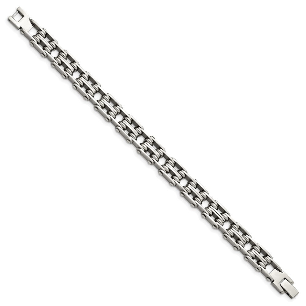 8.5 Inch Chisel Stainless Steel Polished 9 Link Bracelet