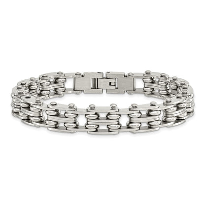 8.5 Inch Chisel Stainless Steel Polished 9 Link Bracelet