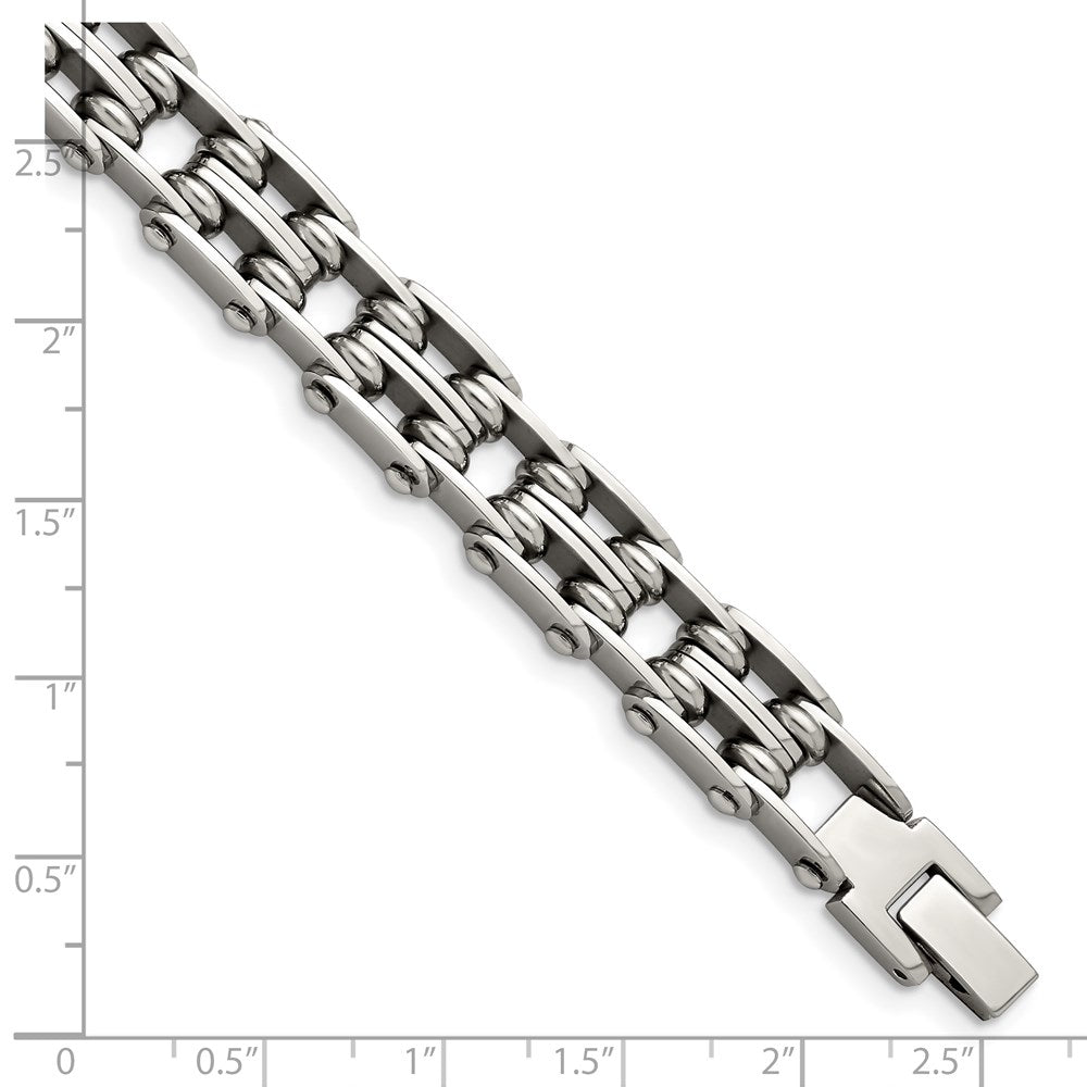 8.5 Inch Chisel Stainless Steel Polished 9 Link Bracelet
