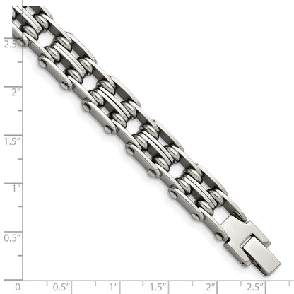 8.5 Inch Chisel Stainless Steel Polished 9 Link Bracelet