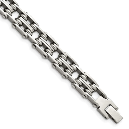 8.5 Inch Chisel Stainless Steel Polished 9 Link Bracelet