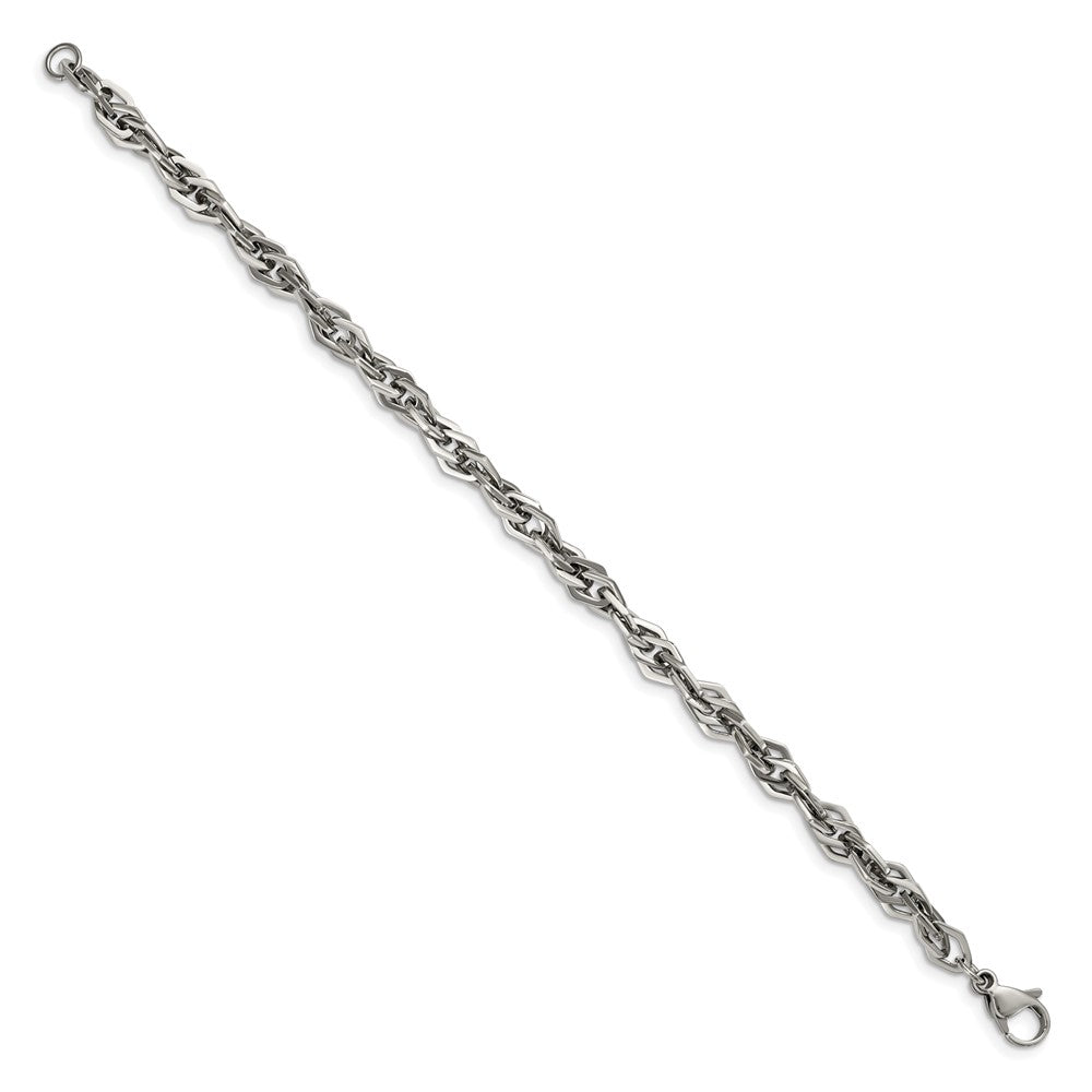 Stainless Steel Chisel Polished 9 Inch Bracelet