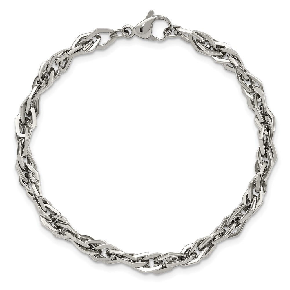 Stainless Steel Chisel Polished 9 Inch Bracelet