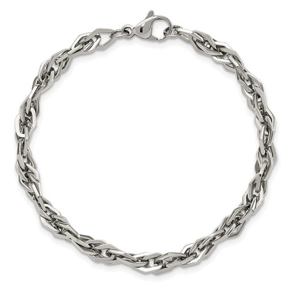 Stainless Steel Chisel Polished 9 Inch Bracelet