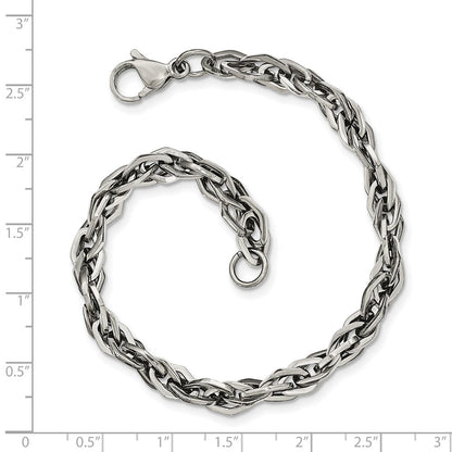 Stainless Steel Chisel Polished 9 Inch Bracelet