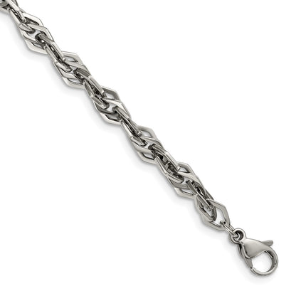 Stainless Steel Chisel Polished 9 Inch Bracelet