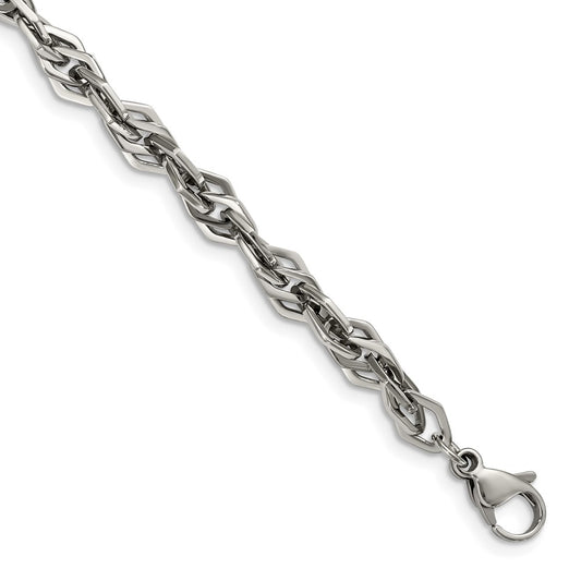 Stainless Steel Chisel Polished 9 Inch Bracelet