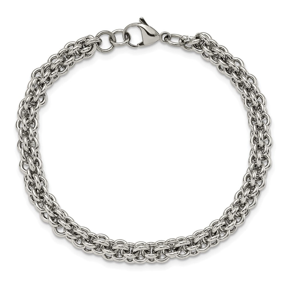 Stainless Steel Chisel Polished 9 Inch Bracelet