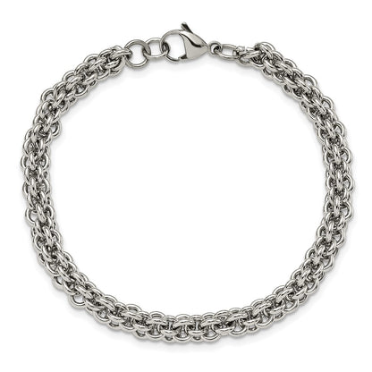 Stainless Steel Chisel Polished 9 Inch Bracelet
