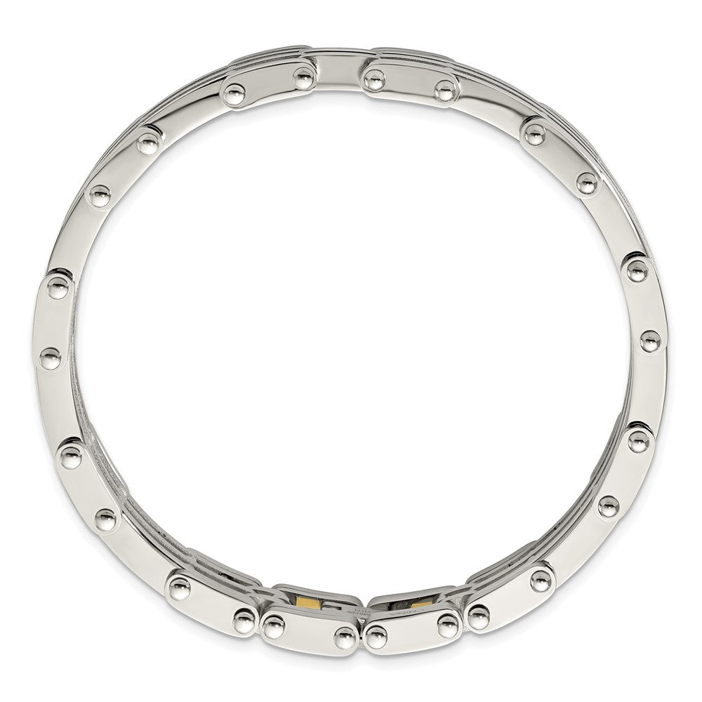 Stainless Steel Chisel Polished 7.75 Inch Link Bracelet