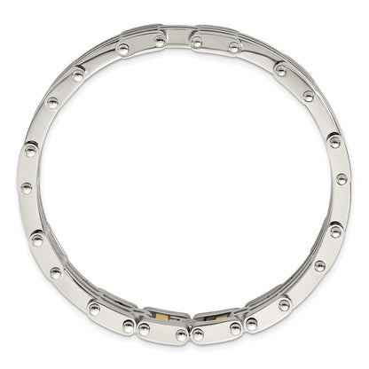 Stainless Steel Chisel Polished 7.75 Inch Link Bracelet