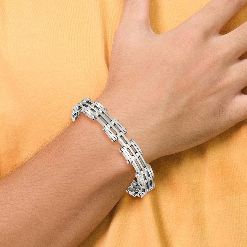 Stainless Steel Chisel Polished 7.75 Inch Link Bracelet