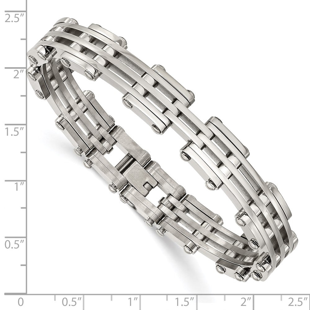 Stainless Steel Chisel Polished 7.75 Inch Link Bracelet