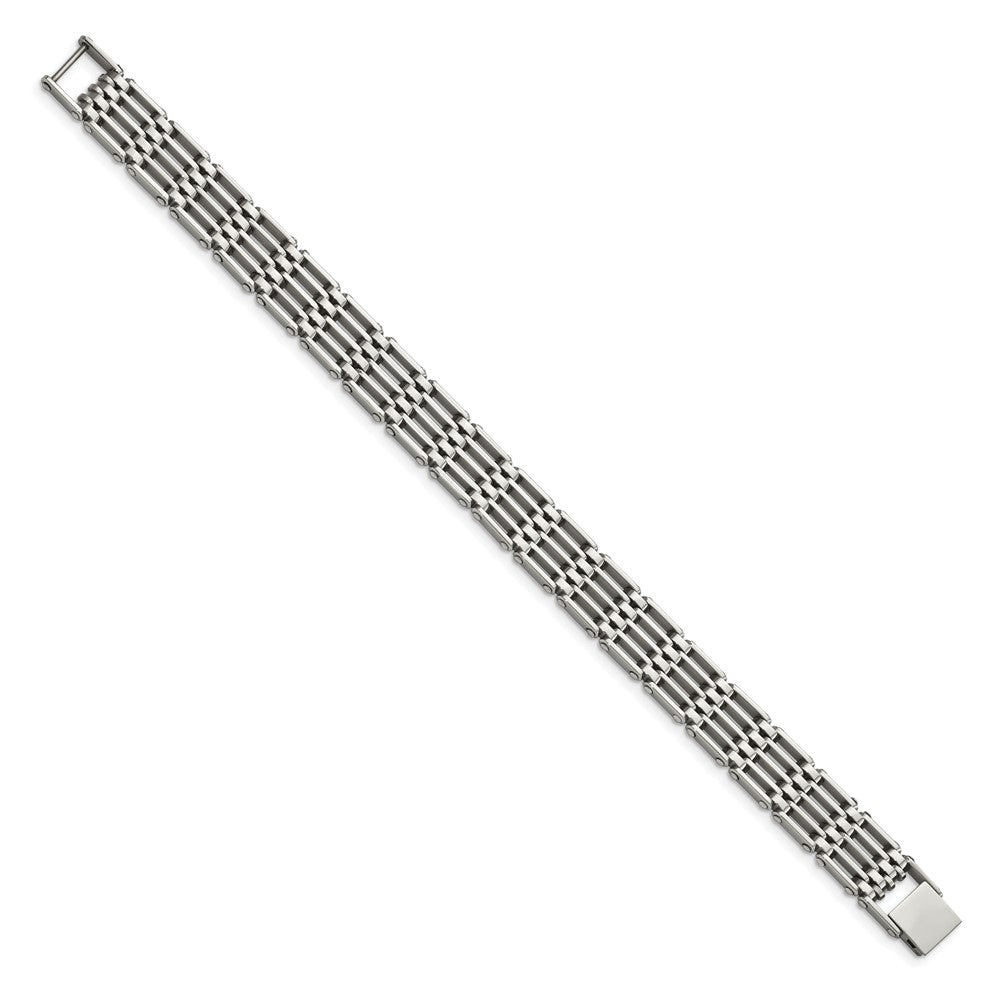 Stainless Steel Chisel Polished 8.5 Inch Link Bracelet