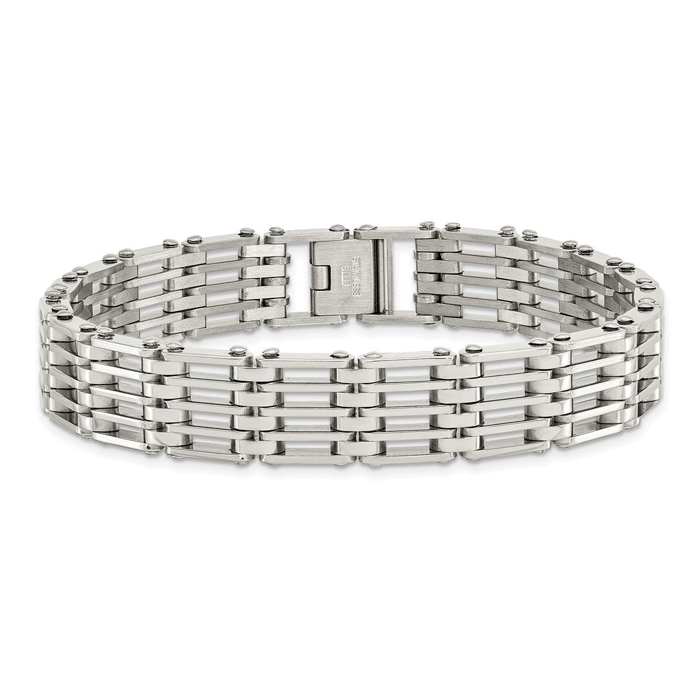 Stainless Steel Chisel Polished 8.5 Inch Link Bracelet
