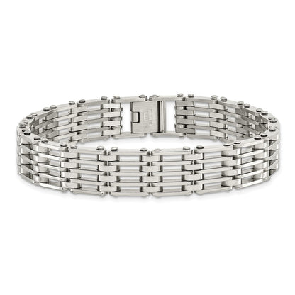 Stainless Steel Chisel Polished 8.5 Inch Link Bracelet