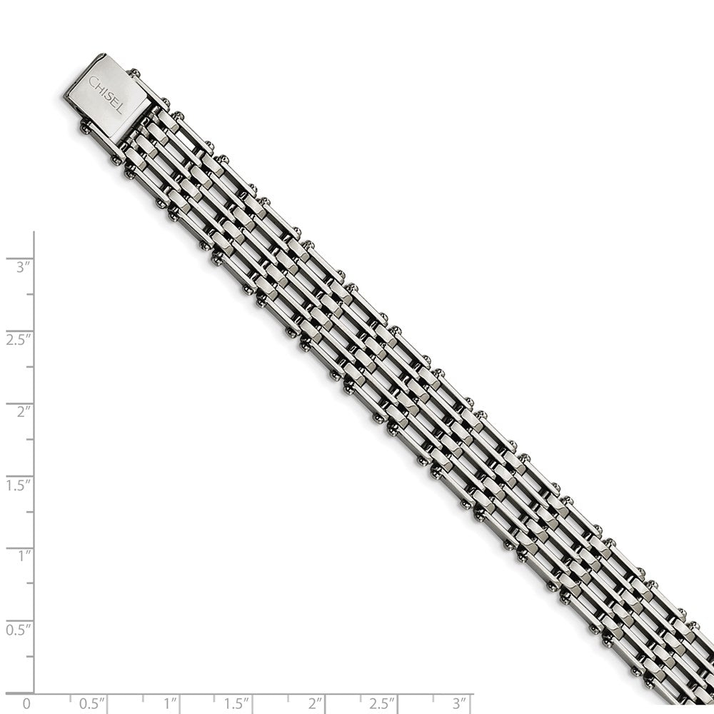 Stainless Steel Chisel Polished 8.5 Inch Link Bracelet