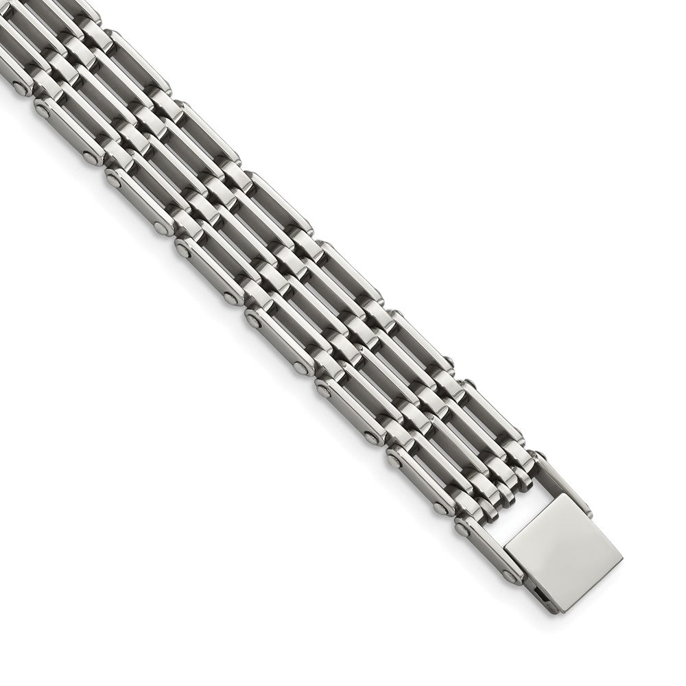 Stainless Steel Chisel Polished 8.5 Inch Link Bracelet