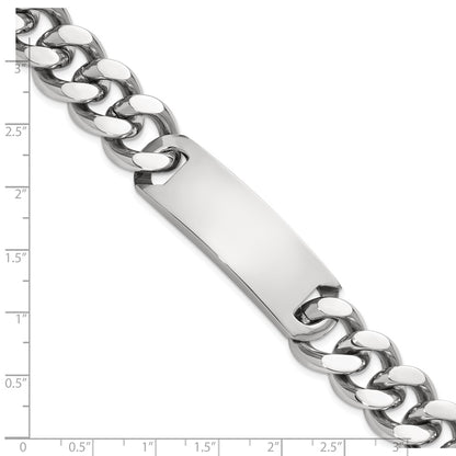 9 Inch Chisel Stainless Steel Polished Curb Link 8.75 Id Bracelet