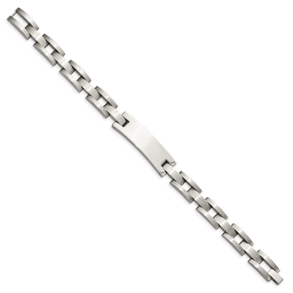 Stainless Steel Chisel Brushed And Polished 9.25 Inch Id Bracelet