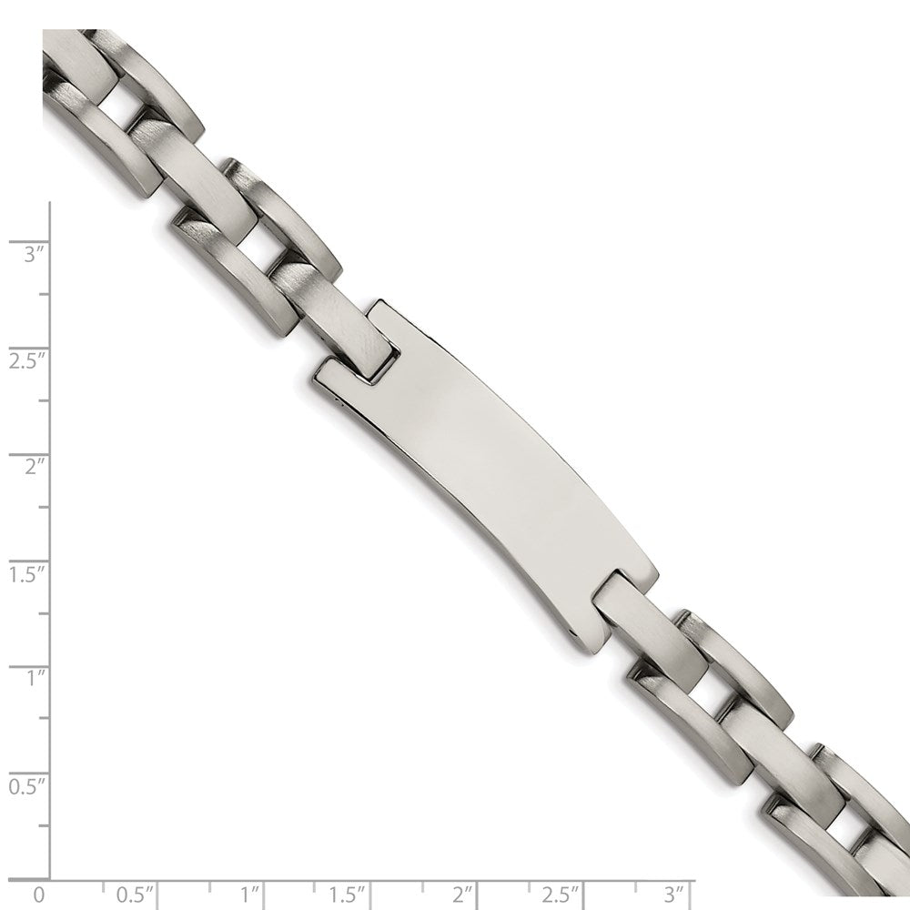 Stainless Steel Chisel Brushed And Polished 9.25 Inch Id Bracelet