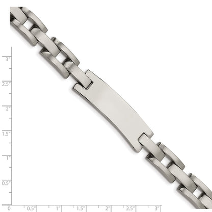 Stainless Steel Chisel Brushed And Polished 9.25 Inch Id Bracelet