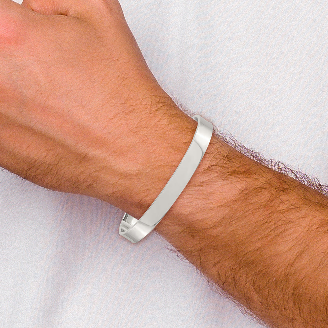 Stainless Steel Chisel Polished 9mm Cuff Bangle