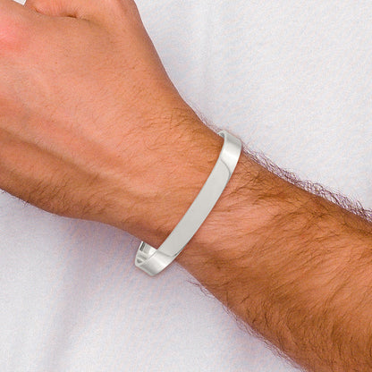 Stainless Steel Chisel Polished 9mm Cuff Bangle