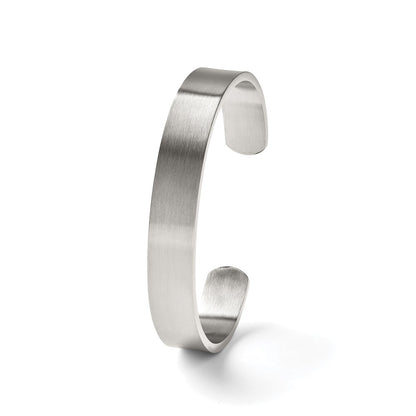 Stainless Steel Chisel Brushed 12mm Cuff Bangle