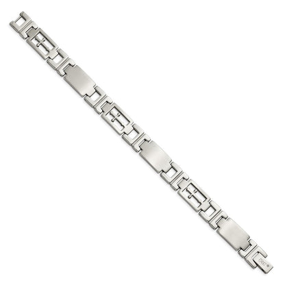 8.5 Inch Chisel Stainless Steel Brushed And Polished Cross 8.25 Link Bracelet