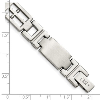 8.5 Inch Chisel Stainless Steel Brushed And Polished Cross 8.25 Link Bracelet