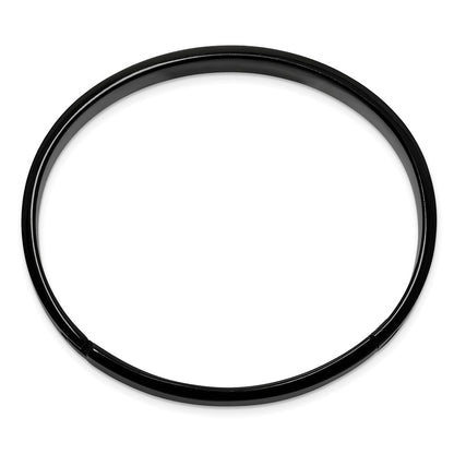 7 Inch Stainless Steel Black Ip-Plated Grey Carbon Fiber Hinged Bracelet