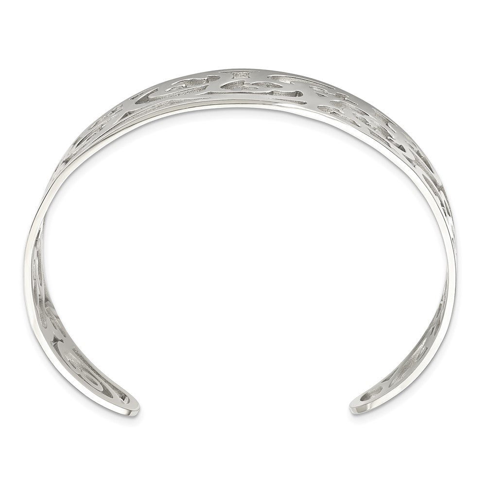 Stainless Steel Chisel Polished Fancy Cuff Bracelet