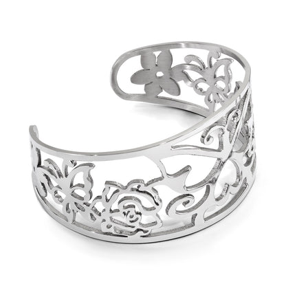 Stainless Steel Chisel Polished Fancy Cuff Bracelet