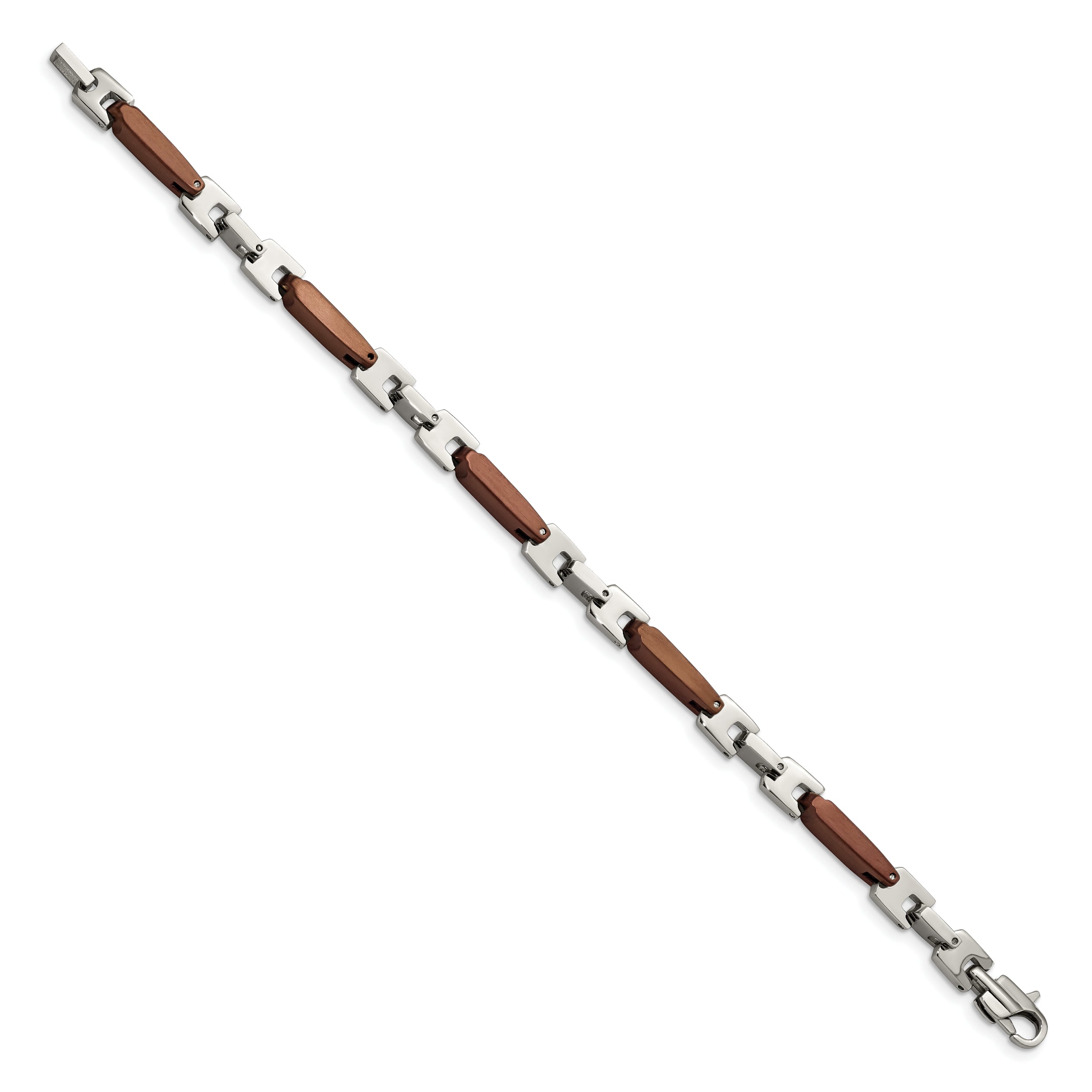 Stainless Steel Chisel Polished Brown Ip-Plated 8.25 Inch Bracelet