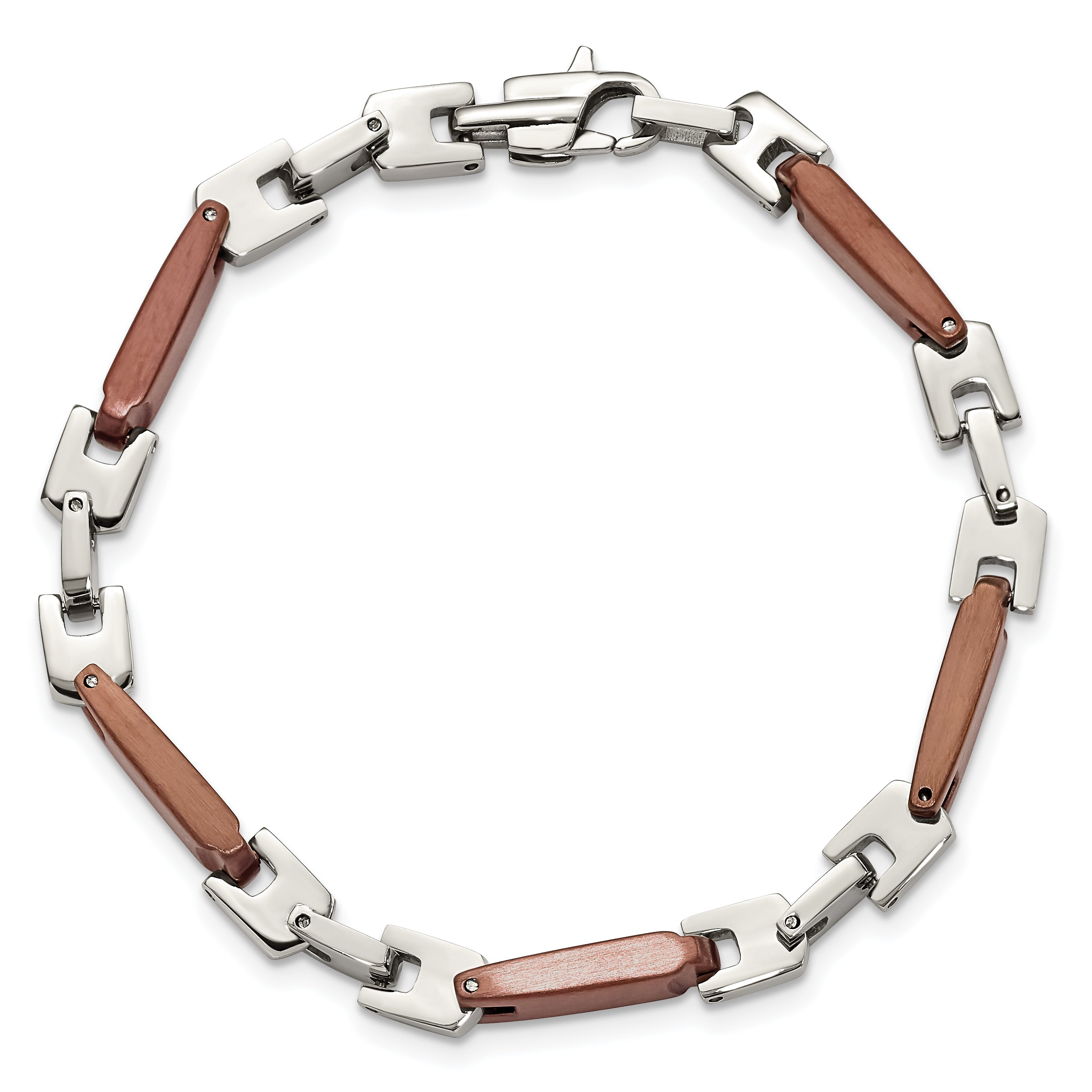 Stainless Steel Chisel Polished Brown Ip-Plated 8.25 Inch Bracelet