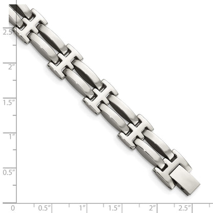 Stainless Steel Chisel Polished 8.5 Inch Link Bracelet