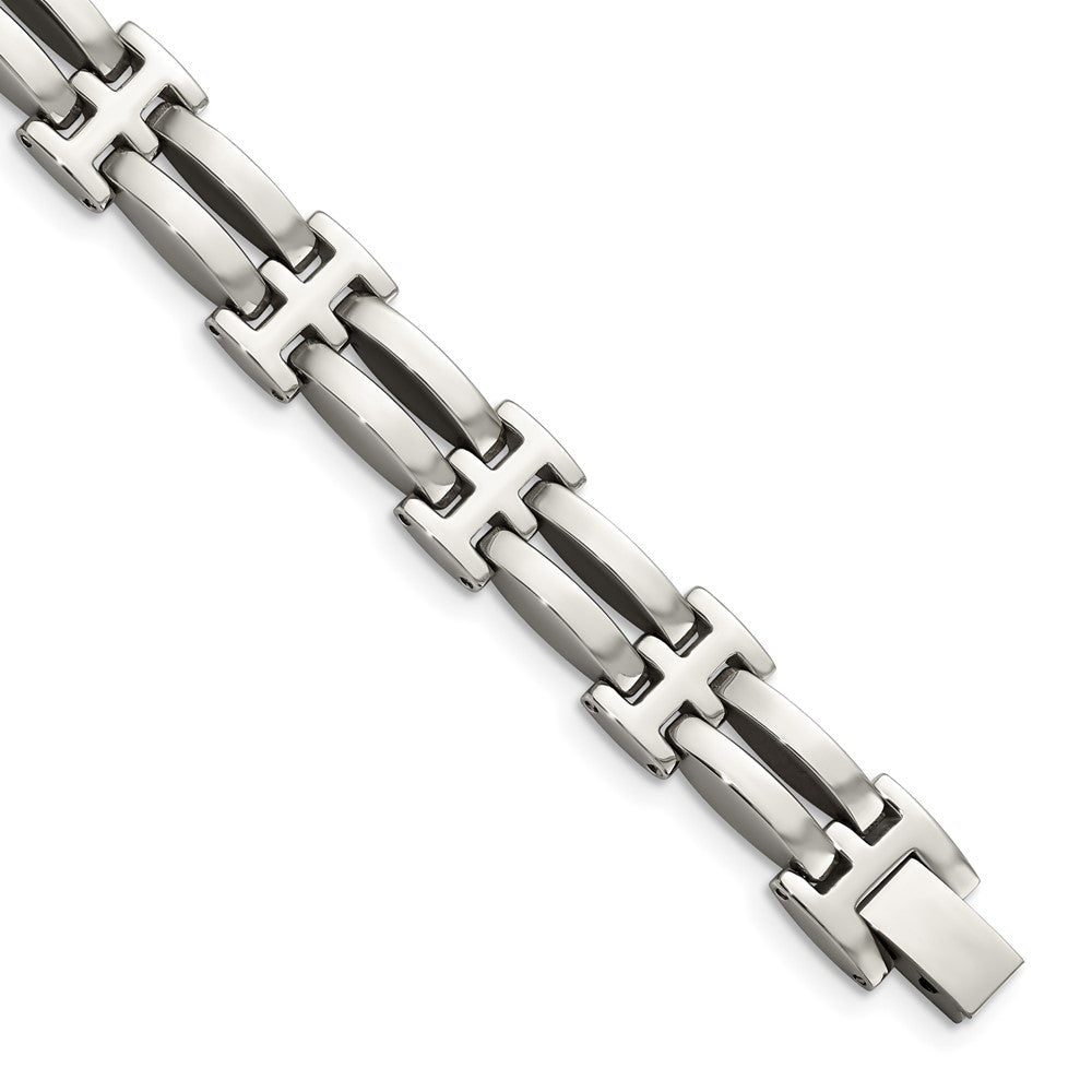 Stainless Steel Chisel Polished 8.5 Inch Link Bracelet