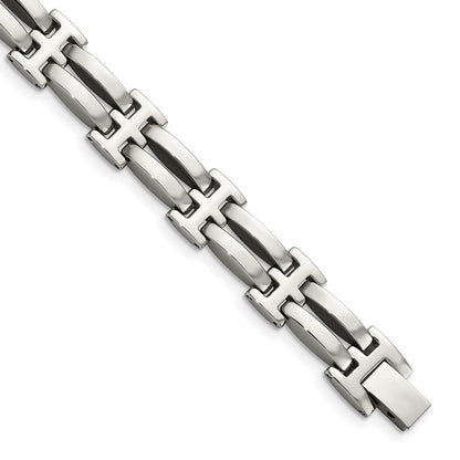 Stainless Steel Chisel Polished 8.5 Inch Link Bracelet
