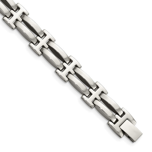 Stainless Steel Chisel Polished 8.5 Inch Link Bracelet