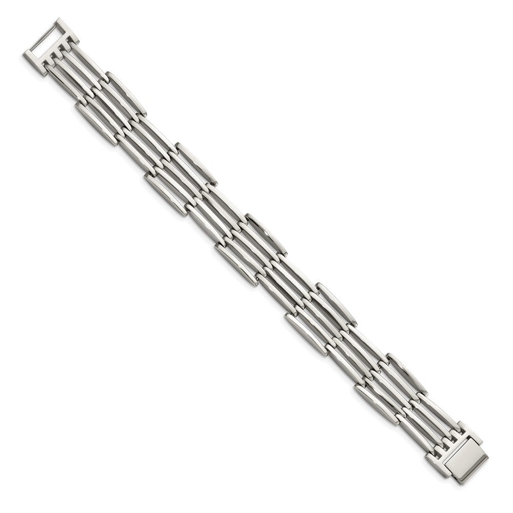 Stainless Steel Chisel Polished 8.5 Inch Link Bracelet