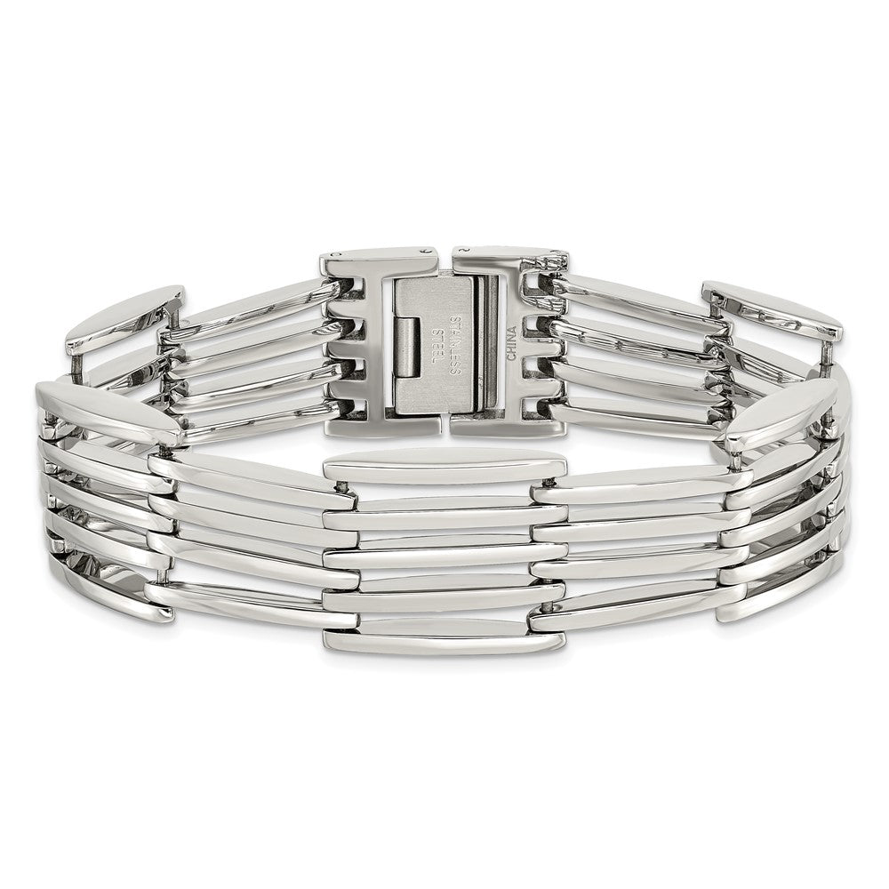 Stainless Steel Chisel Polished 8.5 Inch Link Bracelet