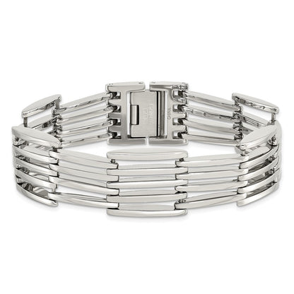 Stainless Steel Chisel Polished 8.5 Inch Link Bracelet