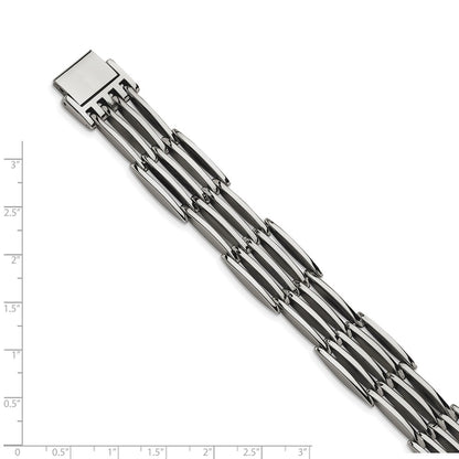 Stainless Steel Chisel Polished 8.5 Inch Link Bracelet
